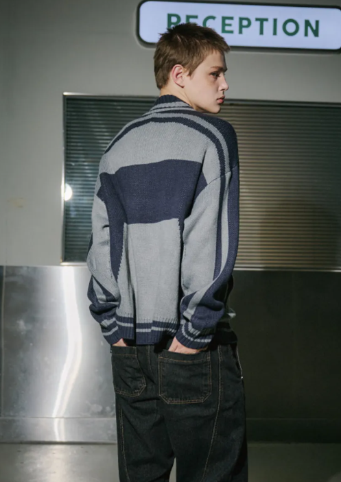 CPGN STUDIO / [2-WAY] TRUST CITY zip-up knit / navy /  JUL25