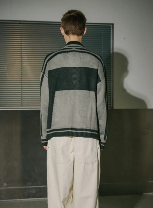 CPGN STUDIO / [2-WAY] TRUST CITY zip-up knit / charcoal /  JUL25