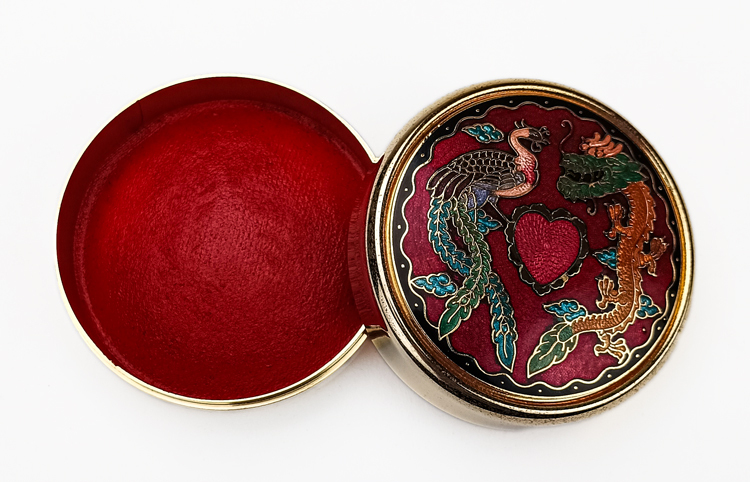 鹿港窯禮品館 景泰藍龍鳳印泥盒