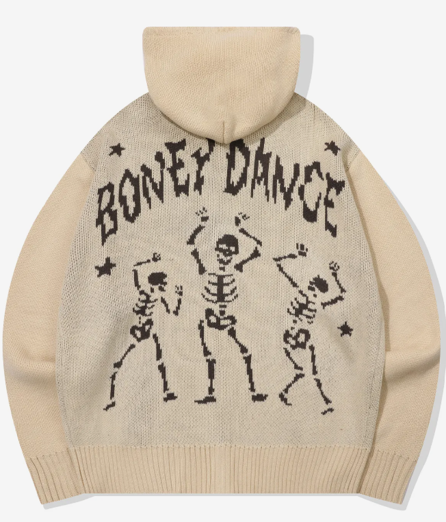 CPGN STUDIO / [2-WAY] skeleton hooded zip-up knit / cream /  JUL25