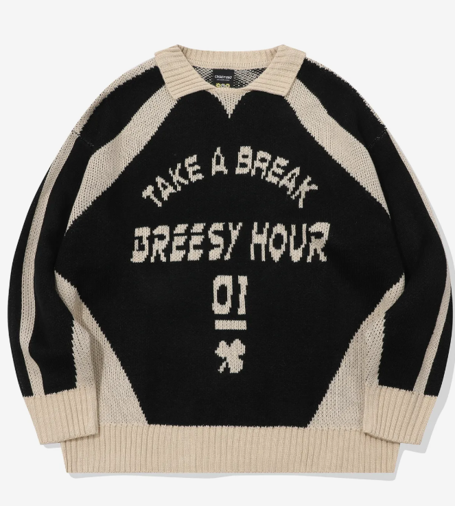 CPGN STUDIO / Racing Collar Pullover Knit / Black /  JUL25