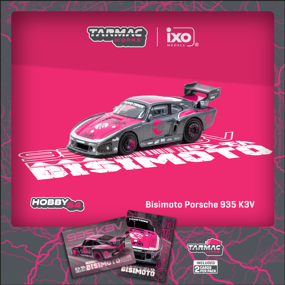 Tarmac Works Bisimoto Porsche 935 K3V Model Car + Trading Cards Combo Set