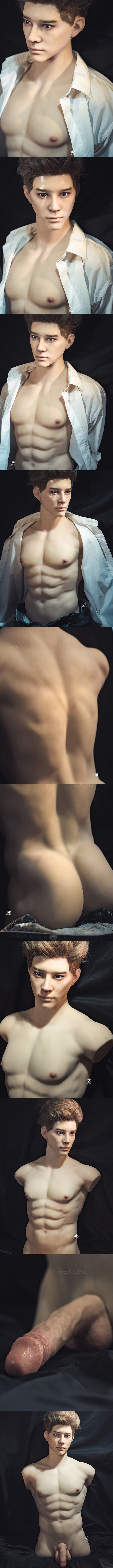 REALING 82cm 朗燁 男性半身擬真娃娃 矽膠頭+TPE身體 睿靈 silicone sex male doll