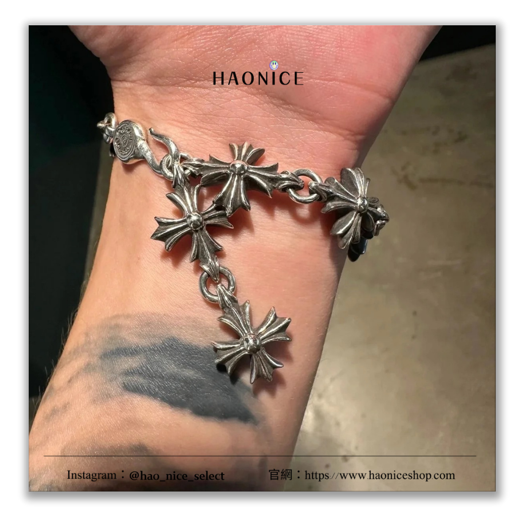【HAO NICE】100%正品 CHROME HEARTS 潮流精品🔥復古十字架金屬手鍊 手環