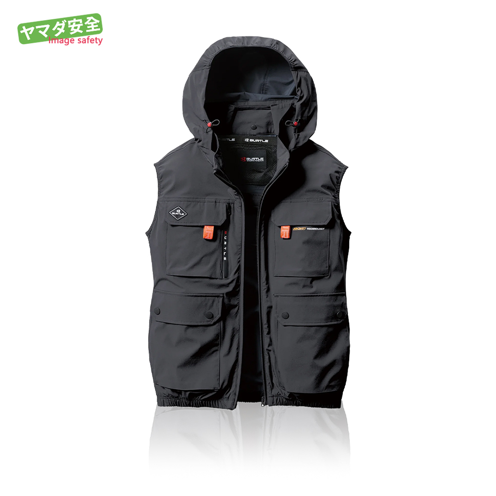 BURTLE 含帽無袖背心 AC2034-53 深灰色