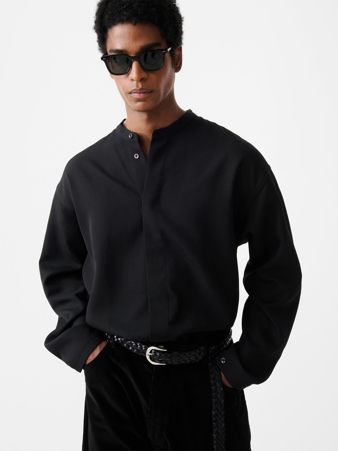 Studio Nicholson Karst Light Tech Wool Shirt Pewter
