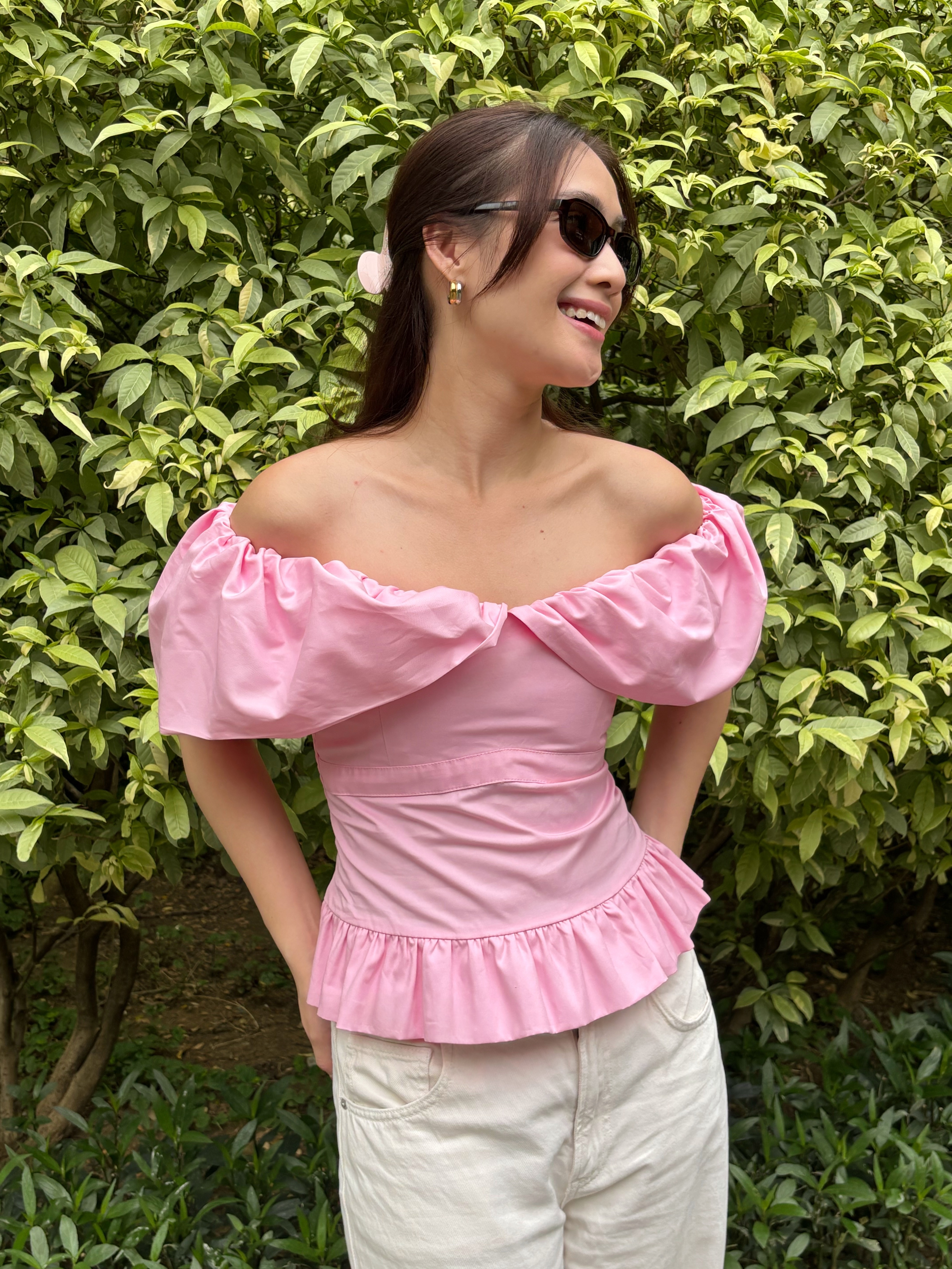 River Poplin Top - Pink