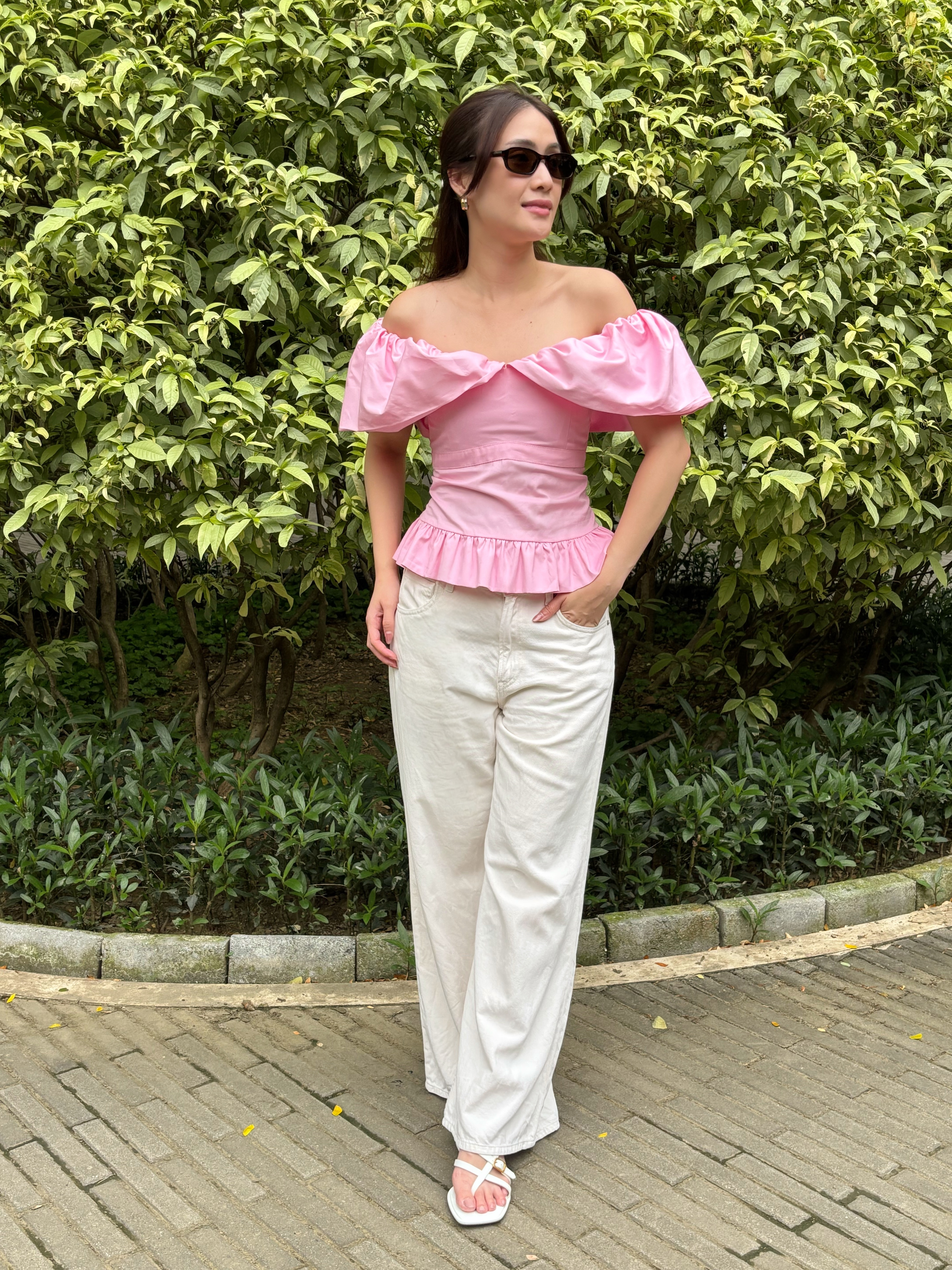River Poplin Top - Pink