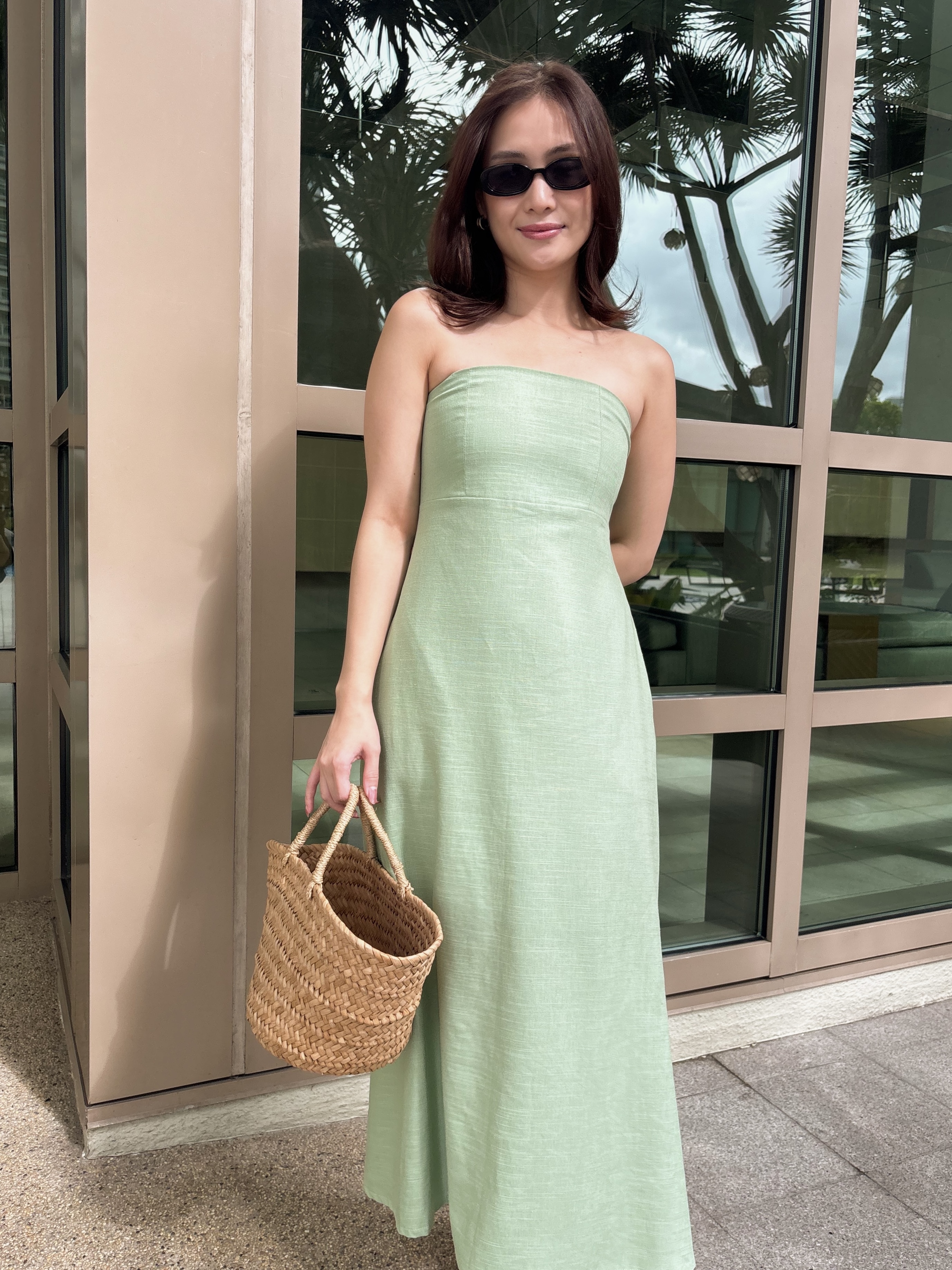 Maria Linen Dress - Pistachio