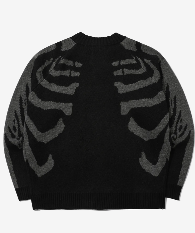CPGN STUDIO / [2-WAY] skull bone knit zip-up / black /   JUL25