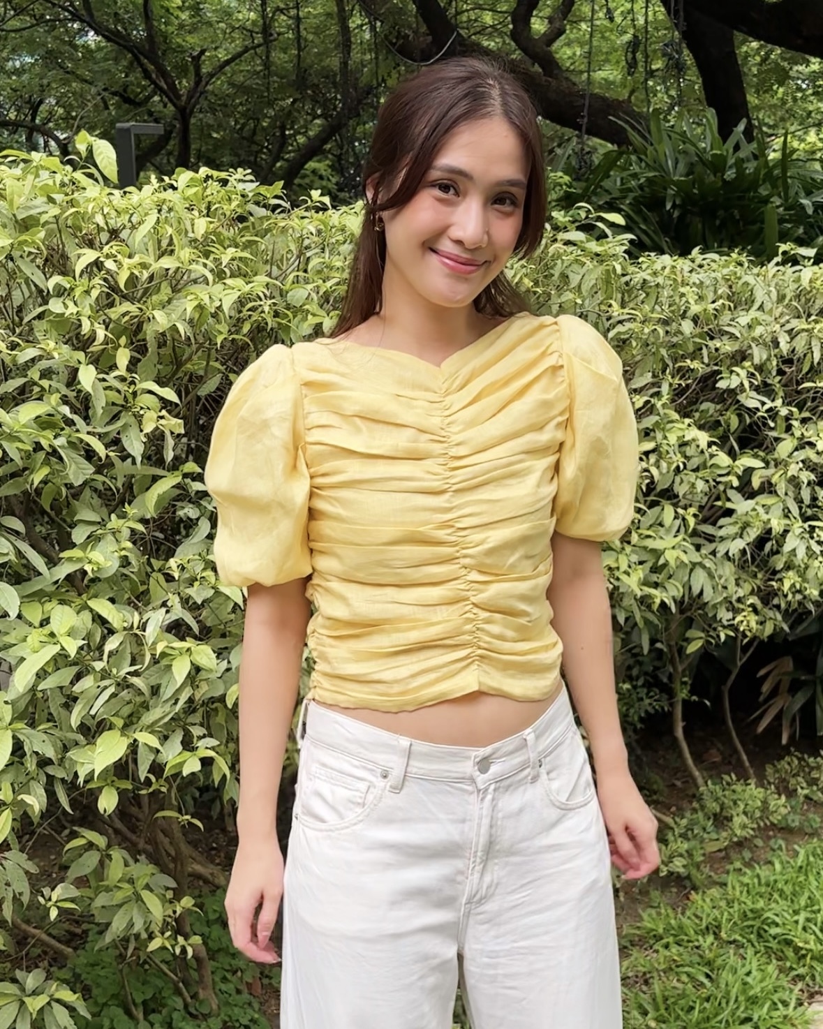 Briella Pure Linen Top - Yellow