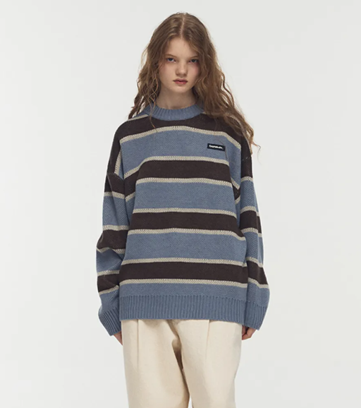 CPGN STUDIO /Striped Waffen Knit / Lavender Chocolate /  JUL25