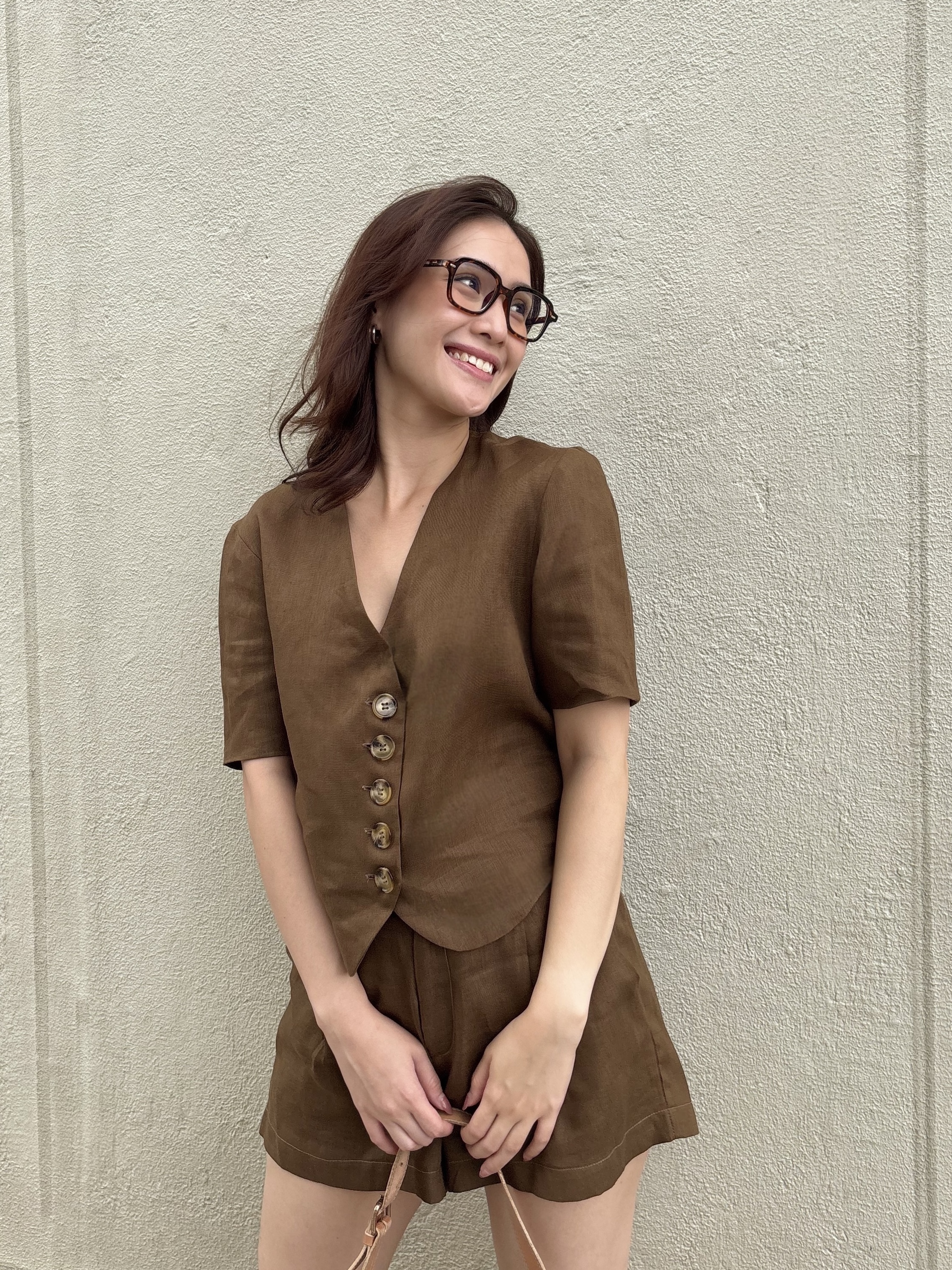 Pernille Pure Linen Set - Chocolate