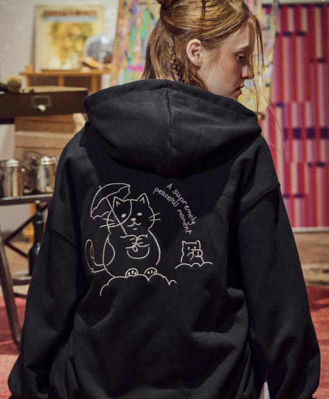 CPGN STUDIO / Peace Moment Embroidered Hooded Zip-up / Black /  JUL25