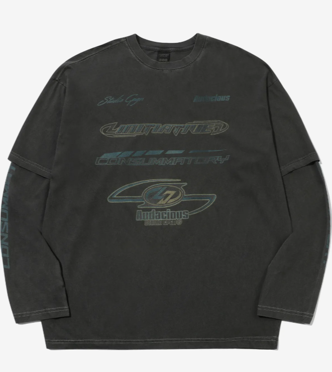 CPGN STUDIO / FEARLESS Layered Pigment Long Sleeve / Smokeblack /  JUL25