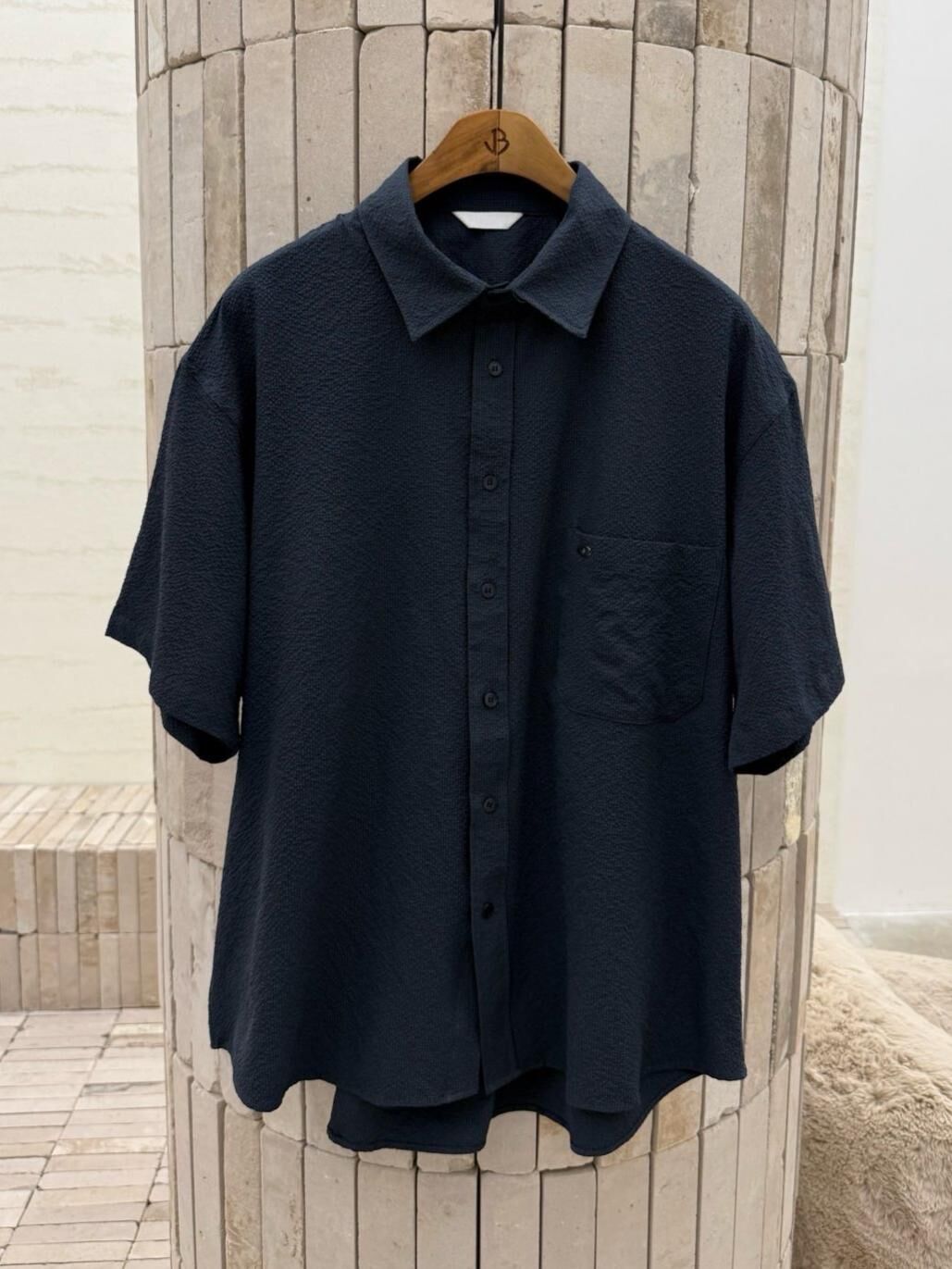 淨色暗紋短袖恤衫 S2337