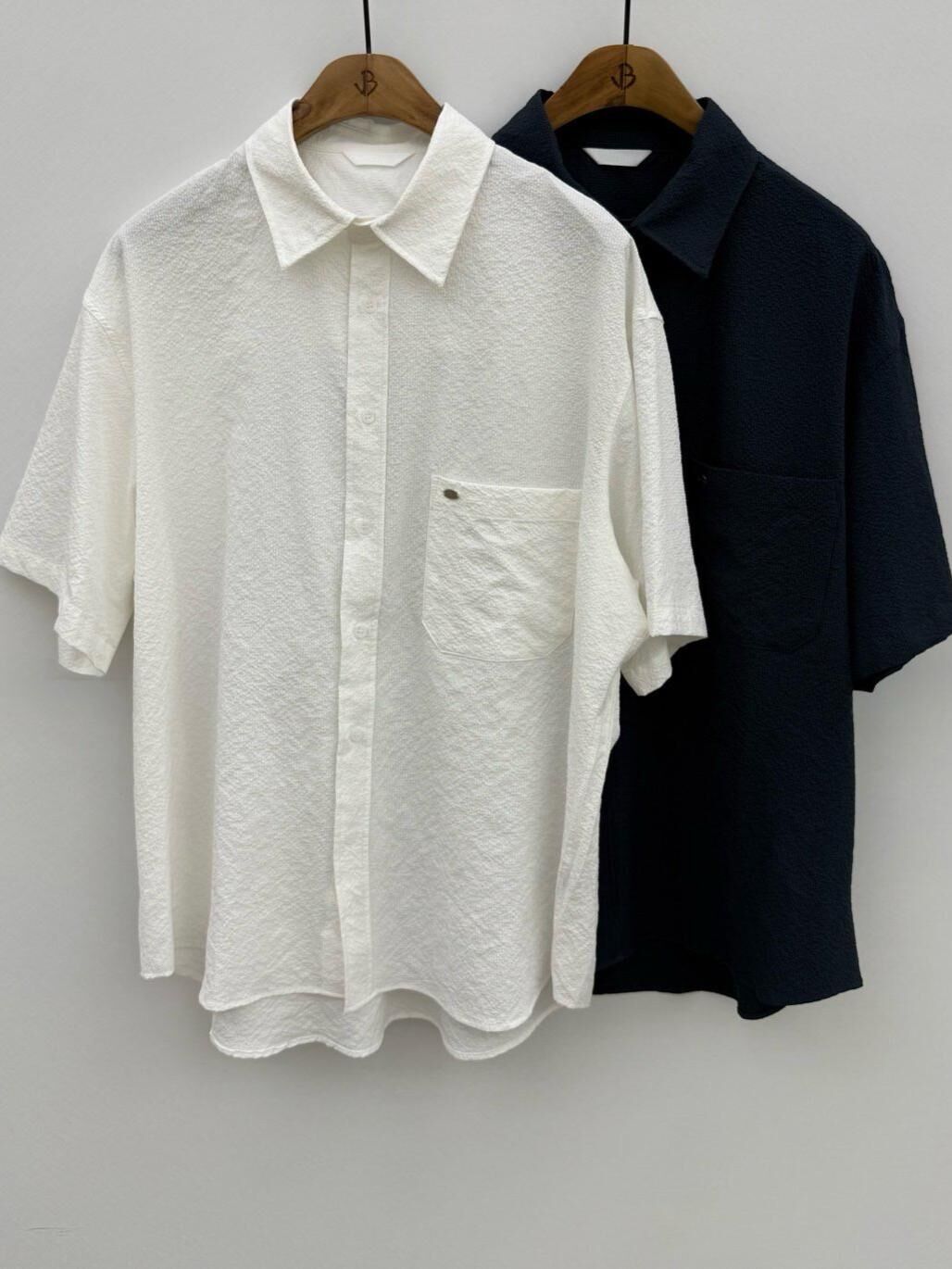 淨色暗紋短袖恤衫 S2337