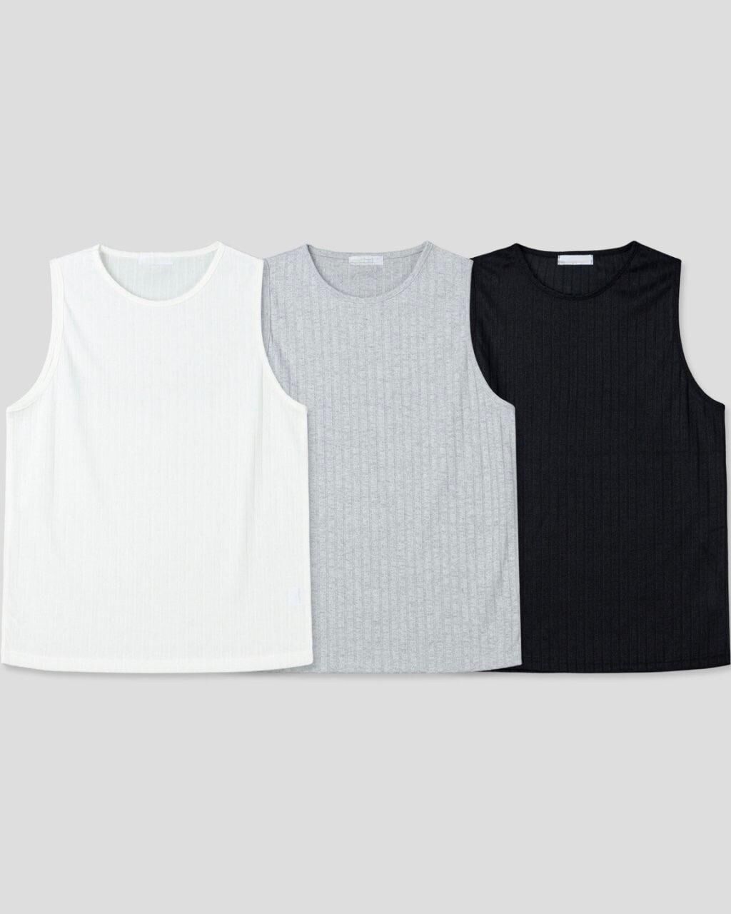 淨色暗直紋背心 V1136