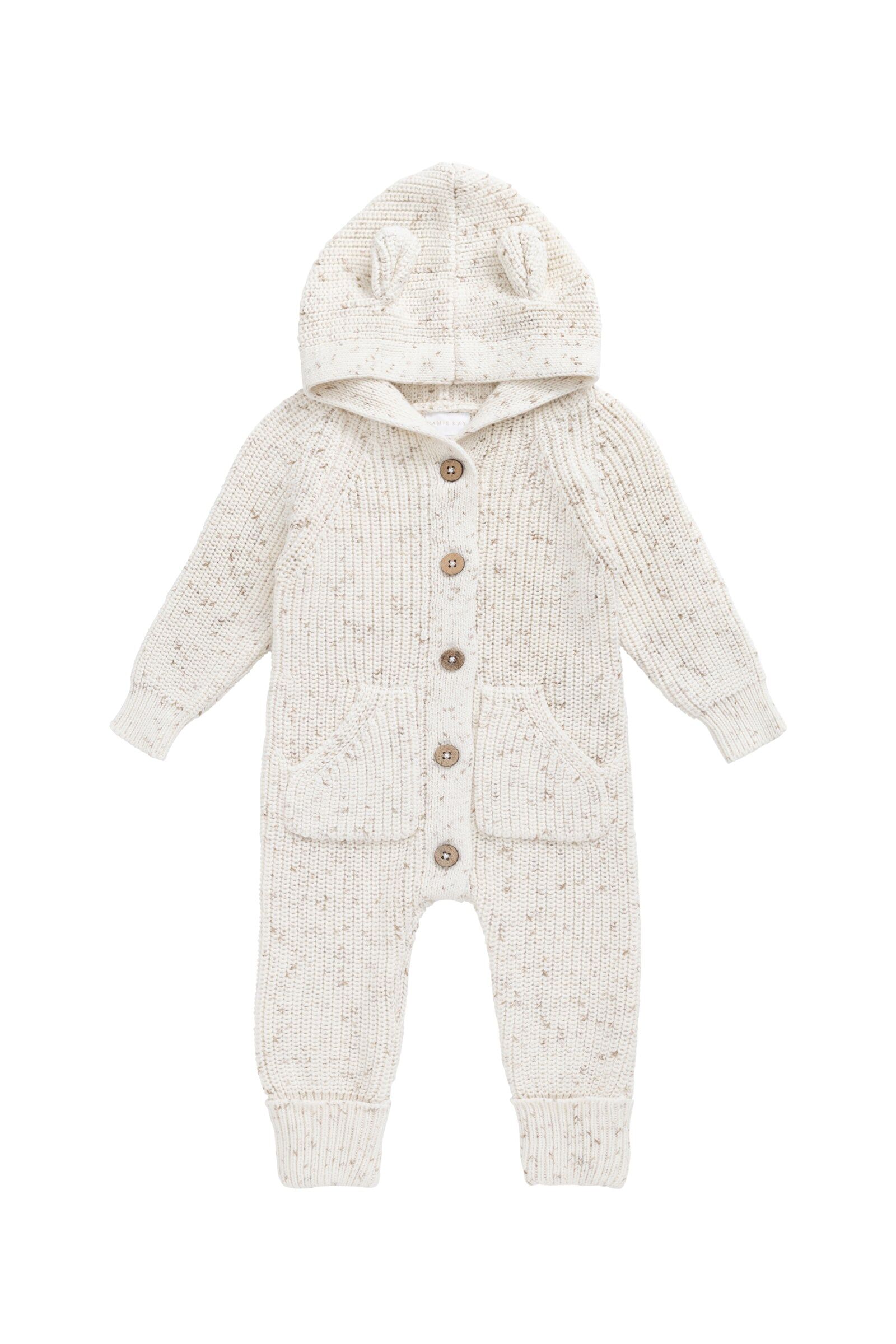 【預購】JAMIE KAY - Bear Knit Onepiece（Pistachio Fleck）