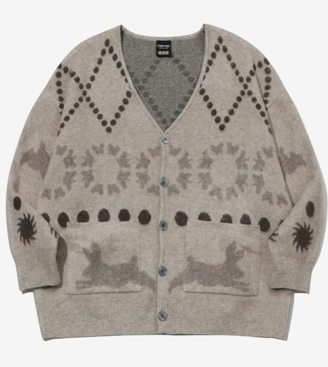 CPGN STUDIO / Bulky Brush Vintage Patterned Cardigan / Oatmeal /  JUL25