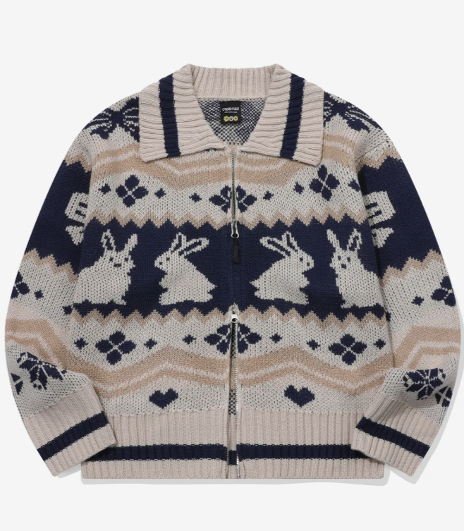 CPGN STUDIO / [2-WAY] Bunny Crop Zip-Up Knit / Cream /  JUOL25