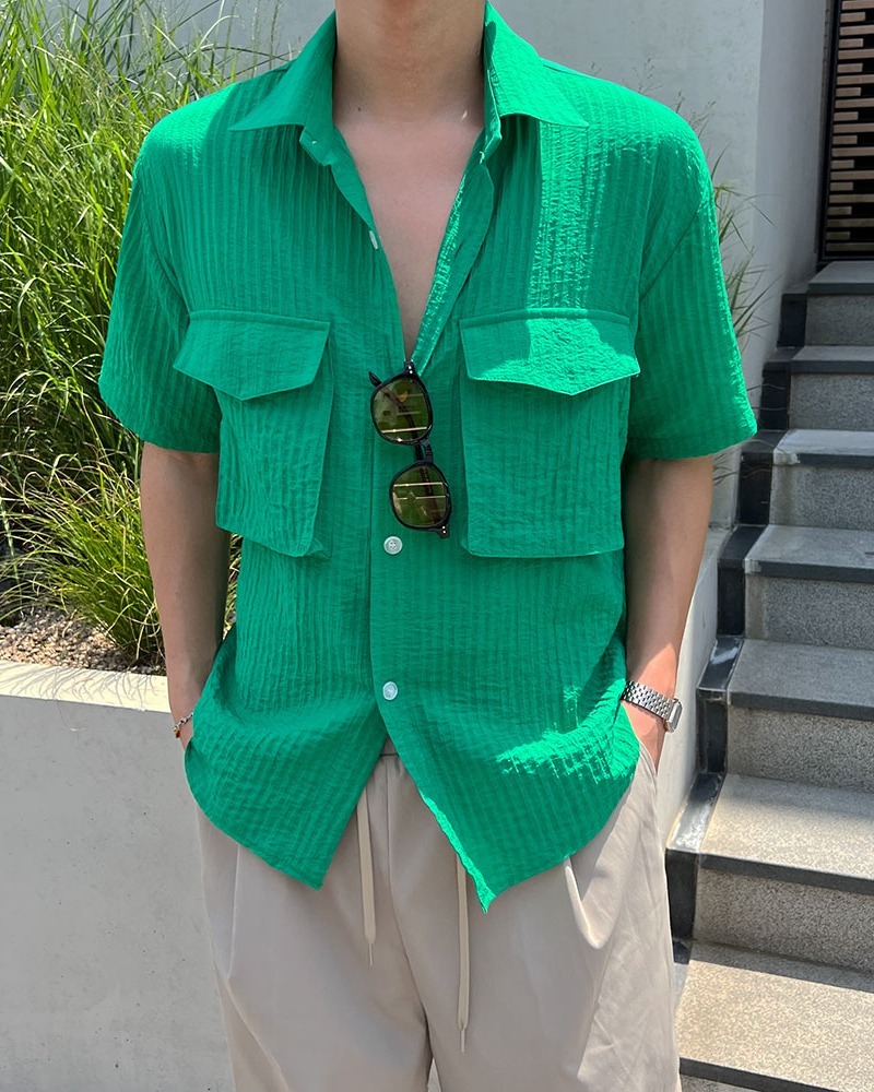 Borti 雙口袋短袖襯衫