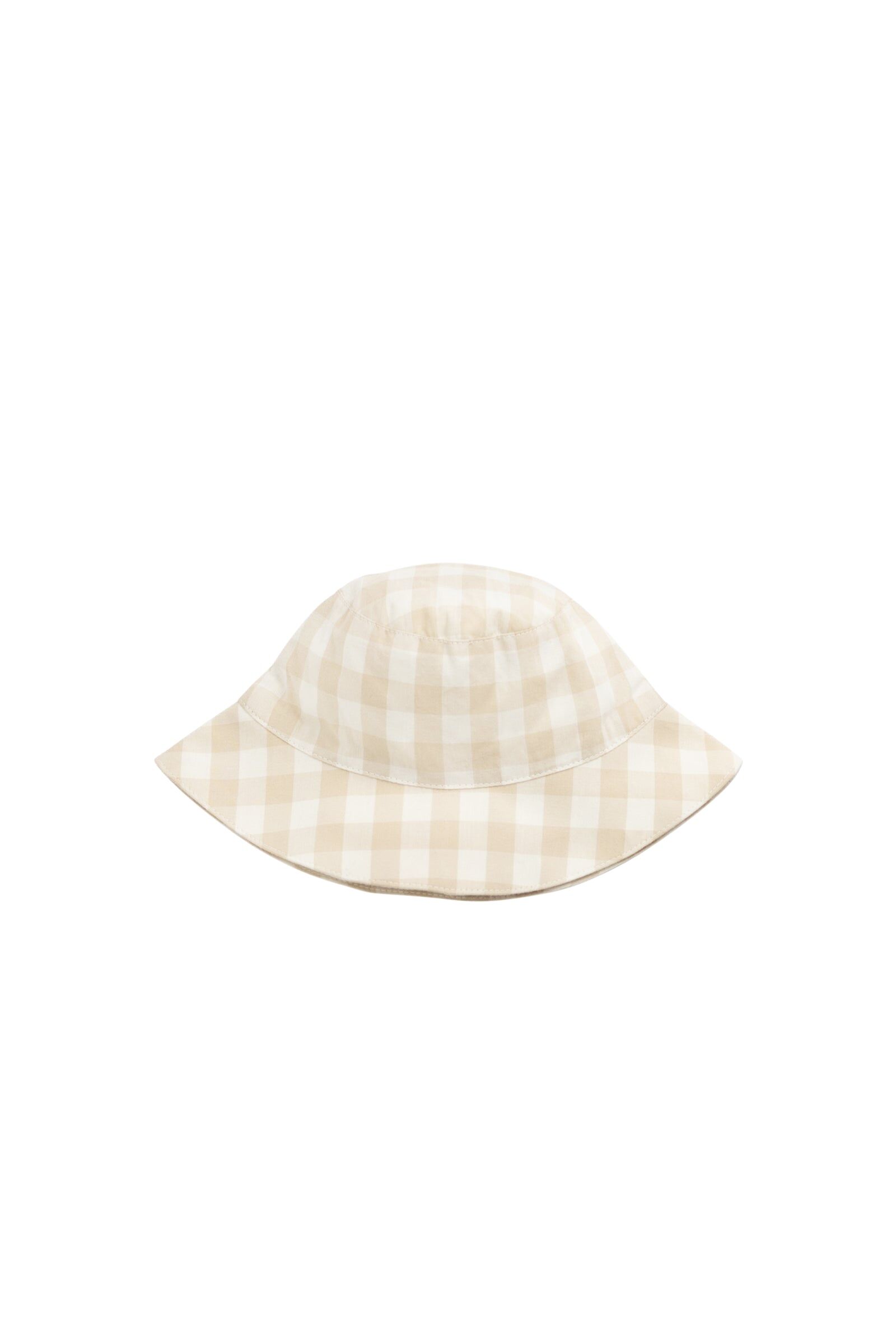 【預購】JAMIE KAY - Organic Cotton Bucket Hat（Gingham Pale Khaki）