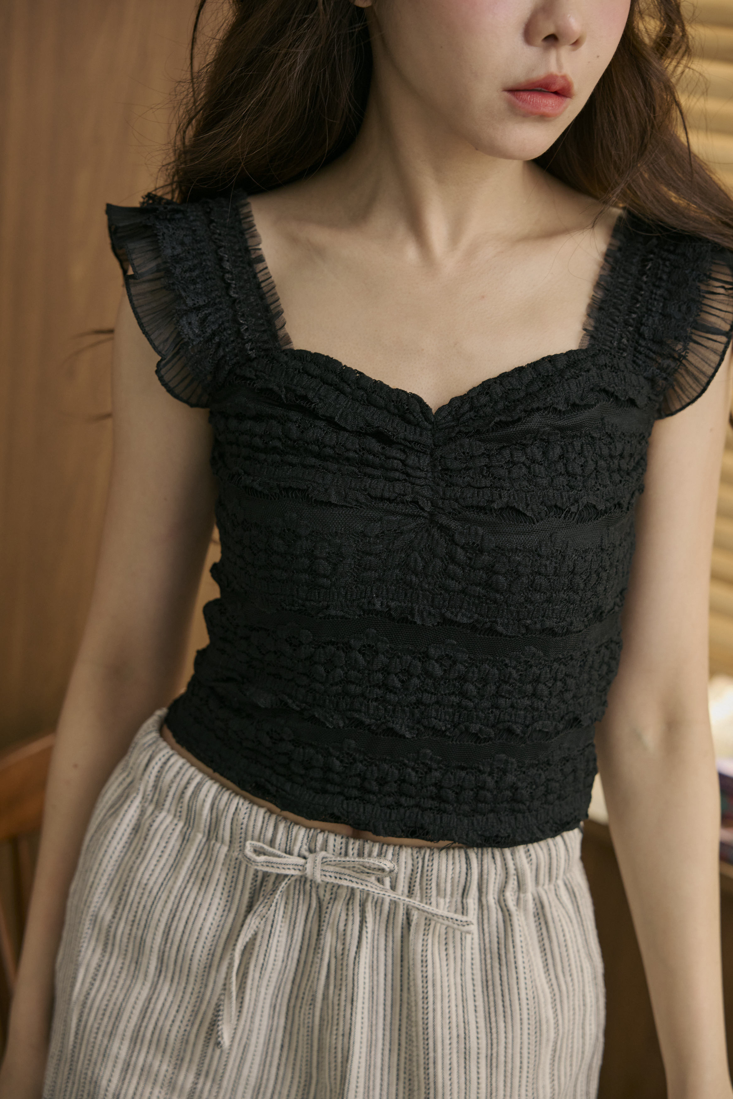 經典黑優雅蕾絲背心