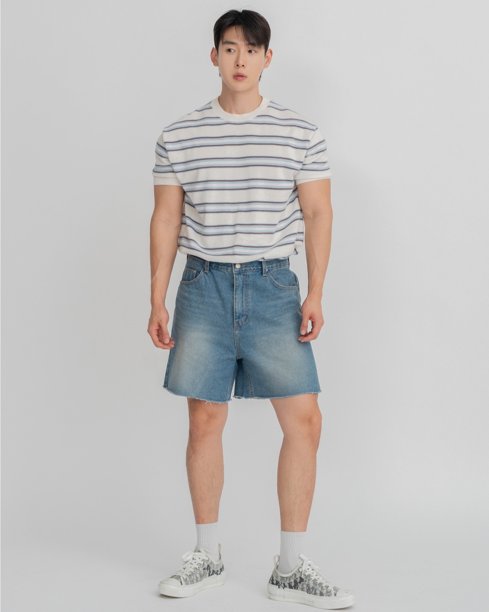 德基短款復古牛仔褲