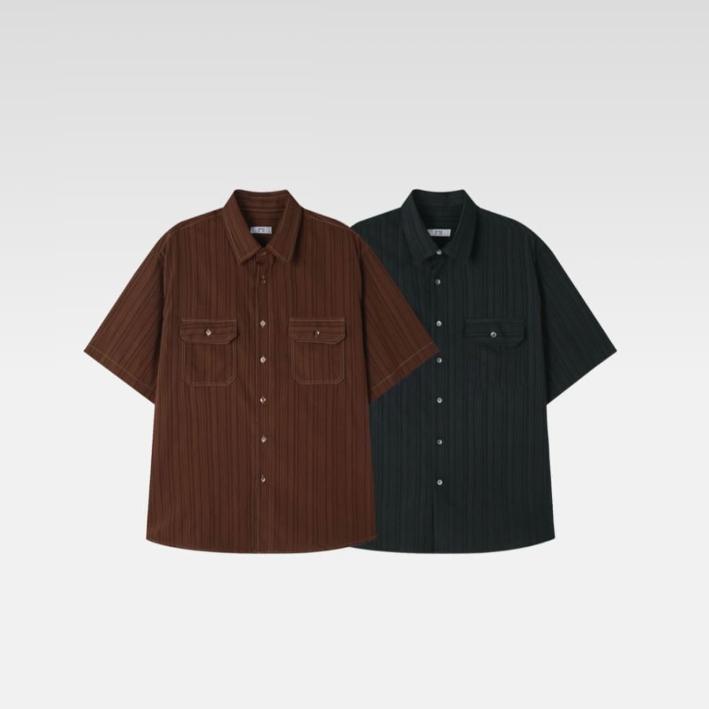 直紋短袖恤衫 I’II-003S