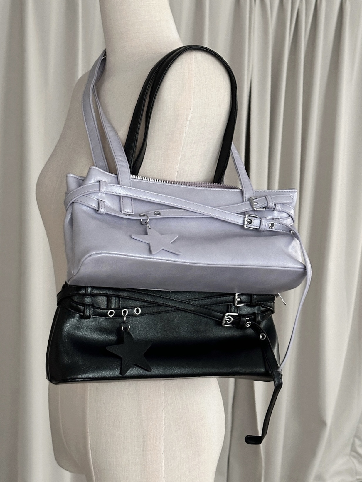 【微瑕】B05 極光星星單肩包 (黑)