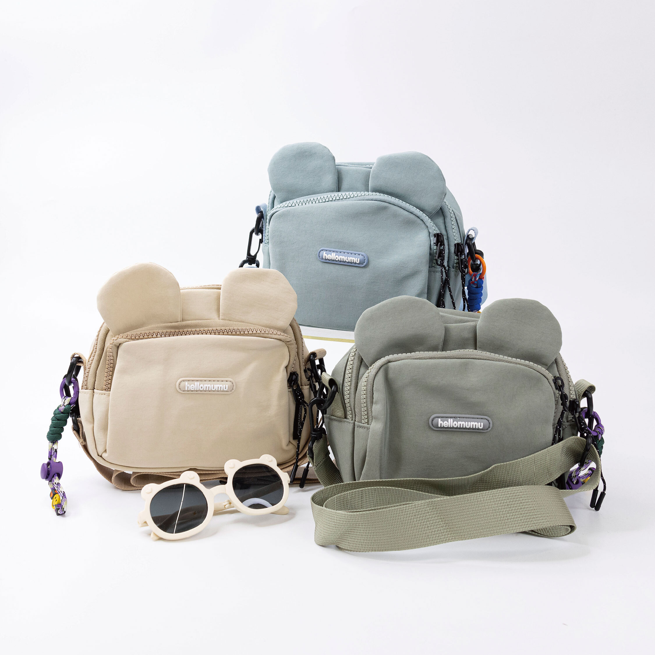 【JA2200】立體熊耳休閒斜背包＊三色