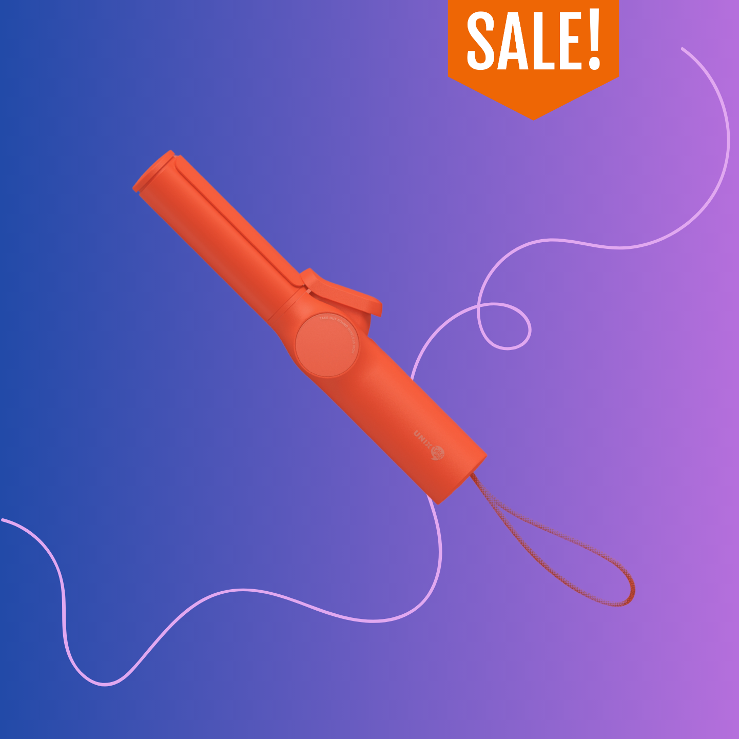 (福利品) 型動無線捲髮棒-珊瑚紅