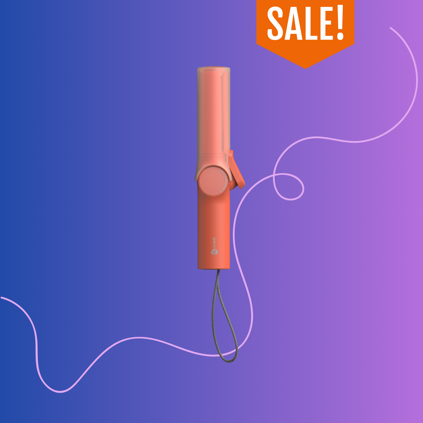 (福利品) 型動無線捲髮棒-珊瑚紅