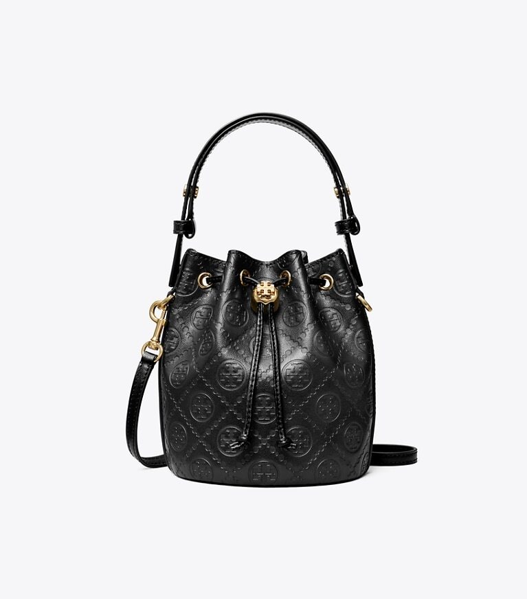 Tory Burch - T Monogram Leather Mini Bucket Bag 158530-001