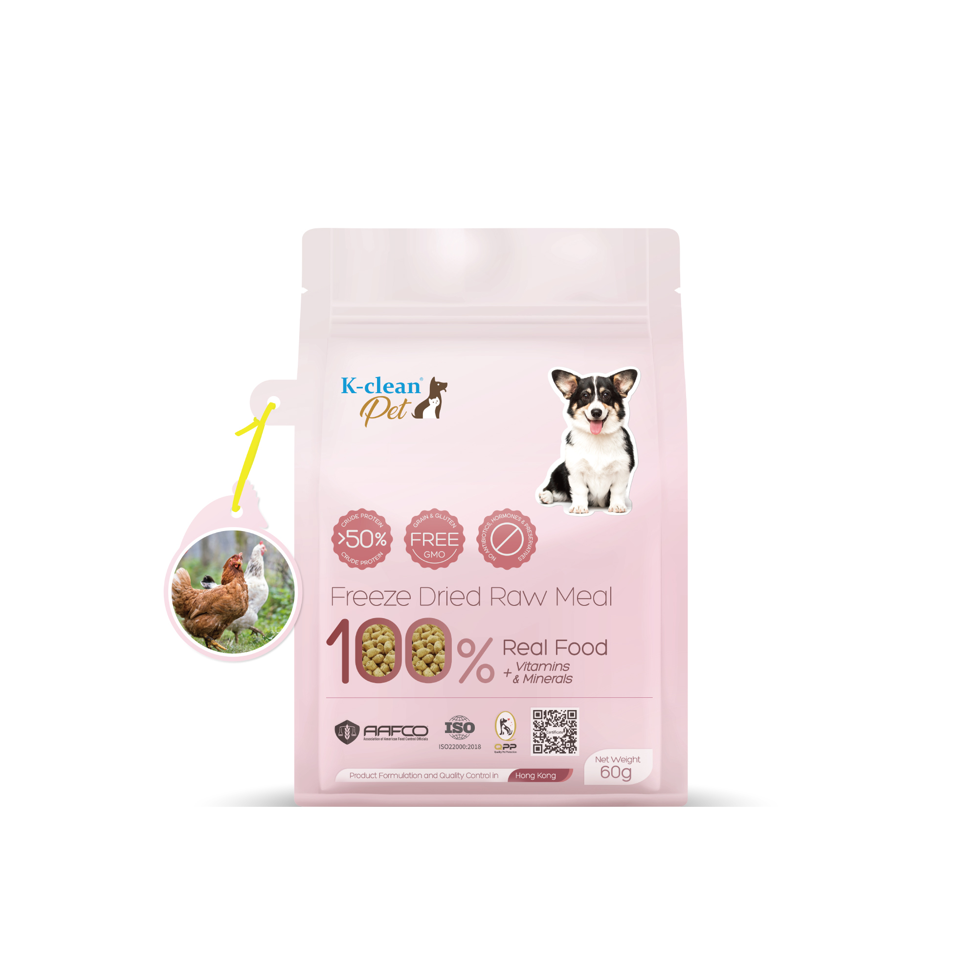 新品上架 - K-clean Pet 全雞生肉凍乾 (狗糧) 60g