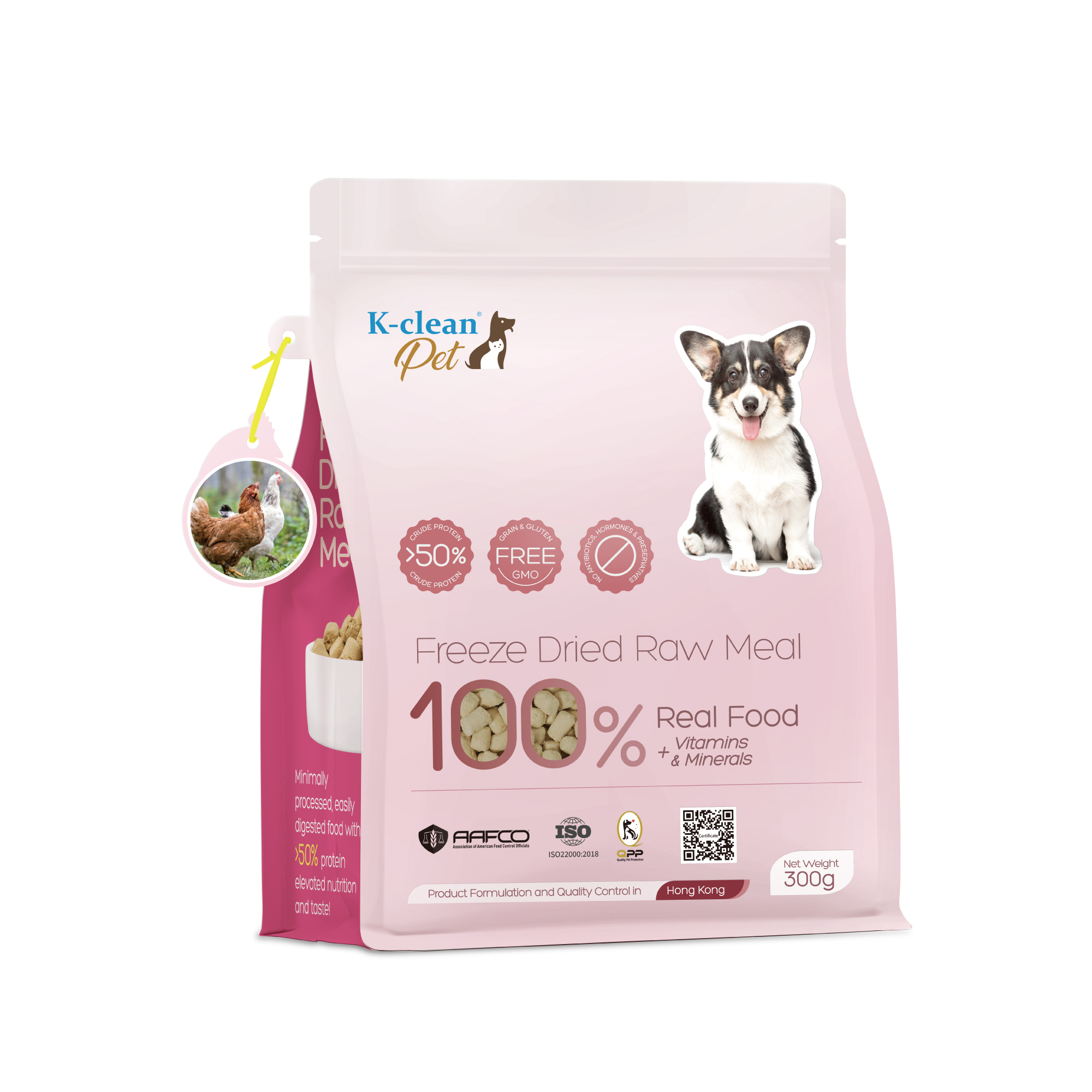 新品上架 - K-clean Pet 全雞生肉凍乾 (狗糧) 300g