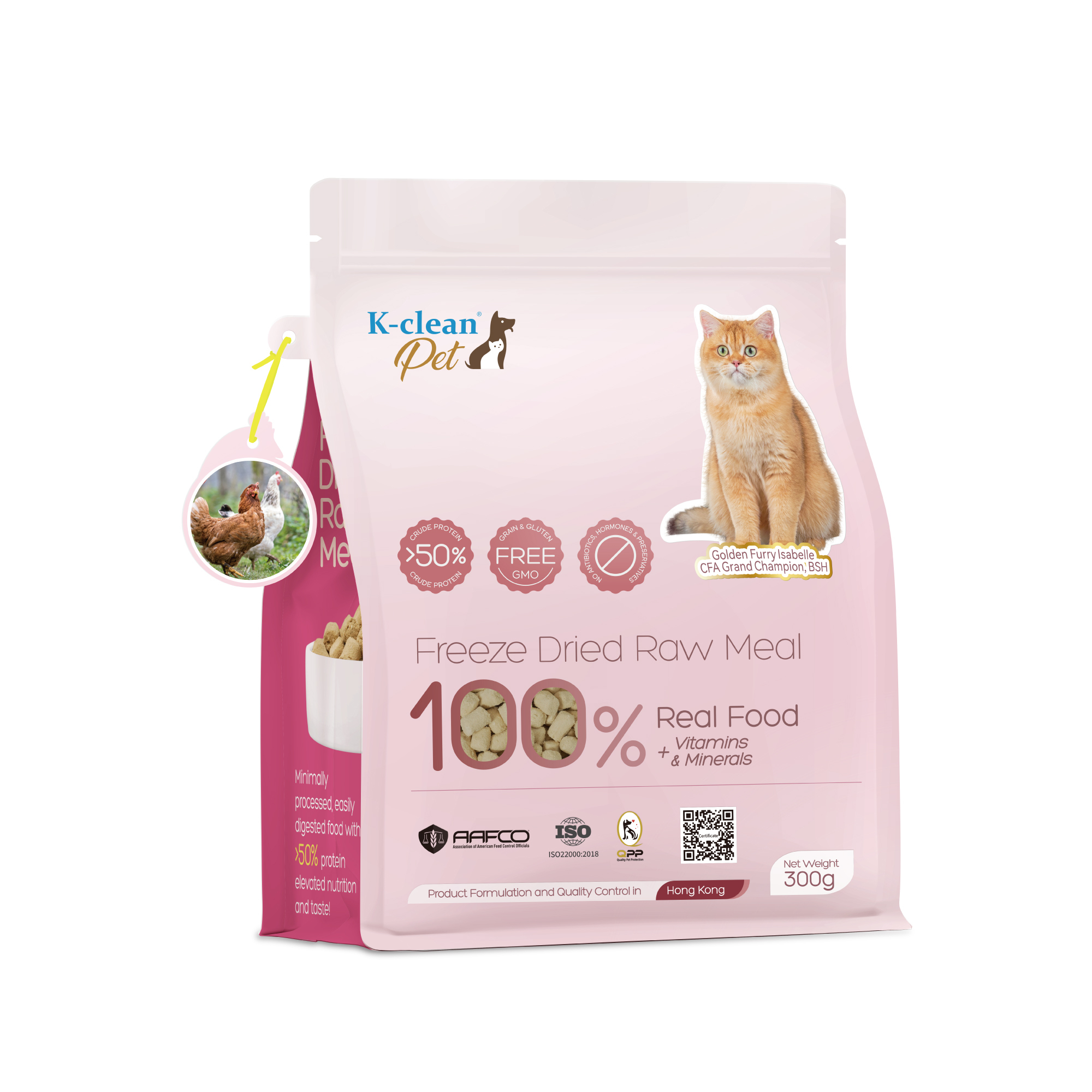 新品上架 - K-clean Pet 全雞生肉凍乾 (貓糧) 300g