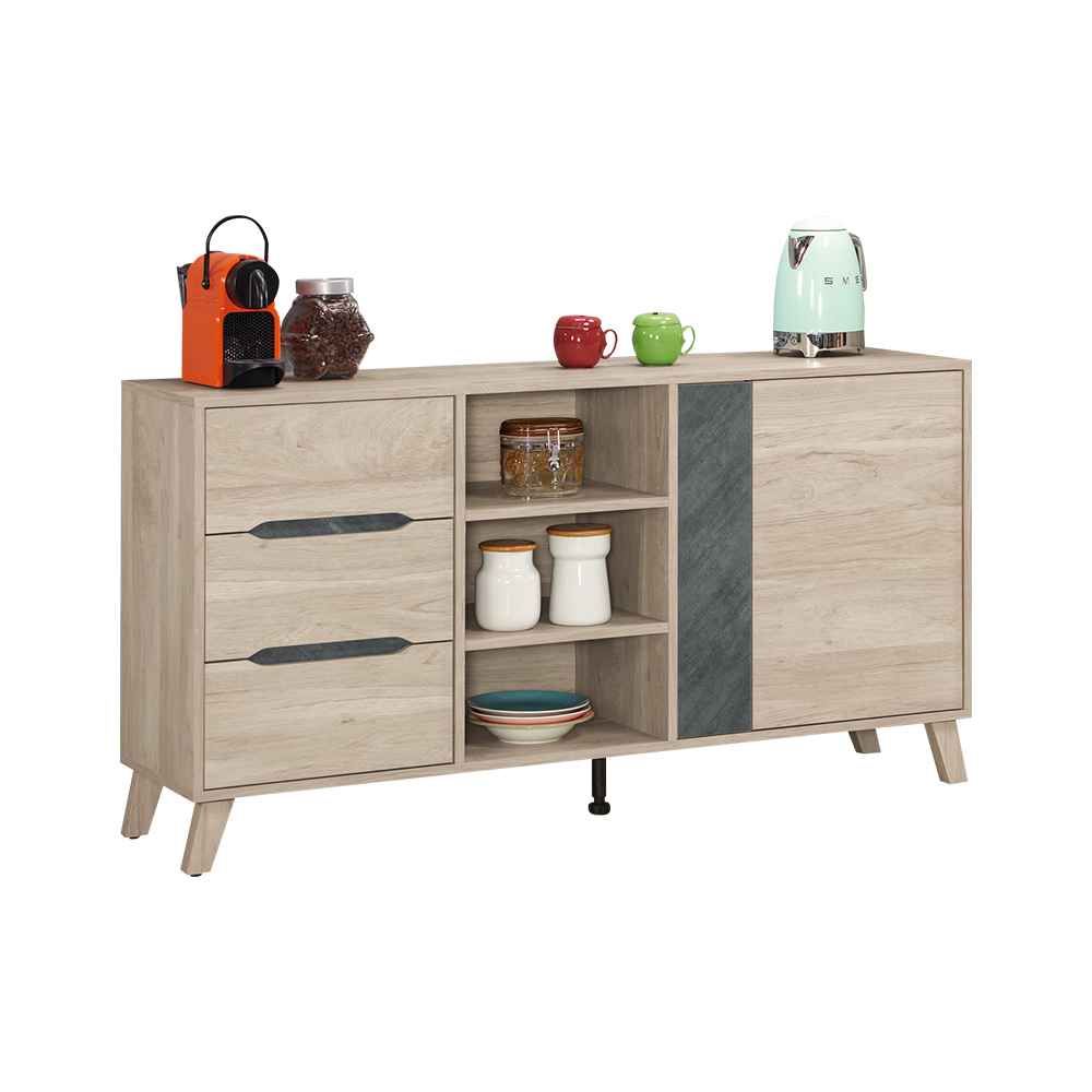 米森5尺收納餐櫃/碗盤櫃/置物矮櫃/玄關櫃