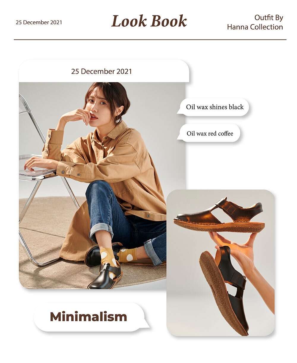 霧感復古皮革＋厚實鞋底｜穿出自然系女孩的率性與質感