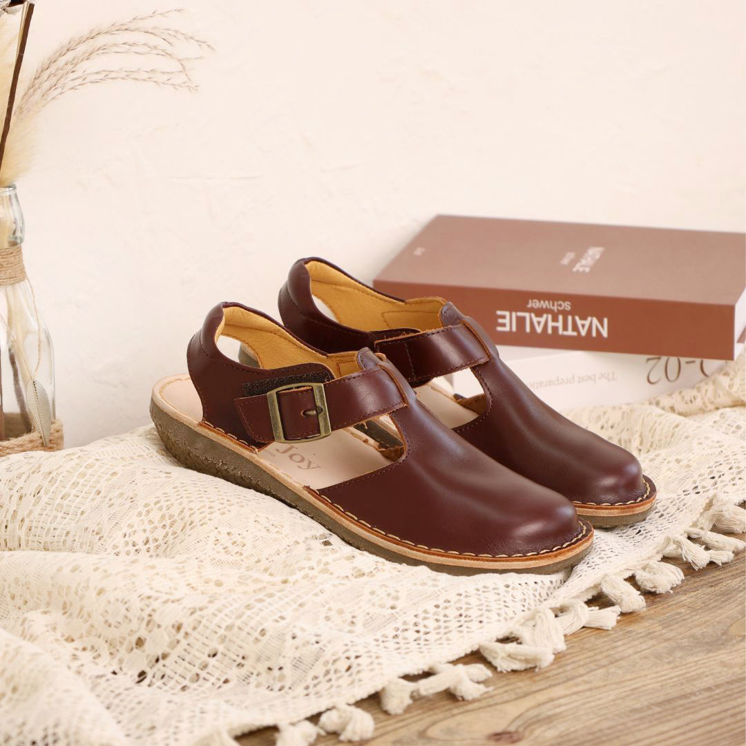 油蠟‧勃肯瑪莉珍 油蠟紅咖(真皮女鞋/全真皮/真皮便鞋)