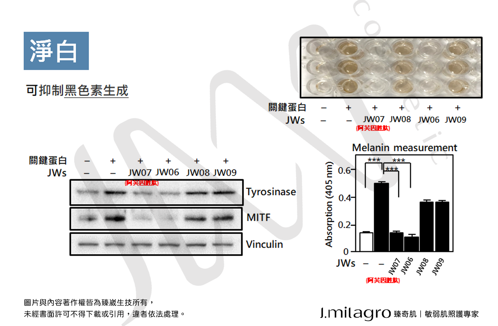 #Jmilagro#臻奇肌#敏弱肌照護專家#臻崴生技#奇肌胜肽#Skin care#奇蹟#發炎#實驗