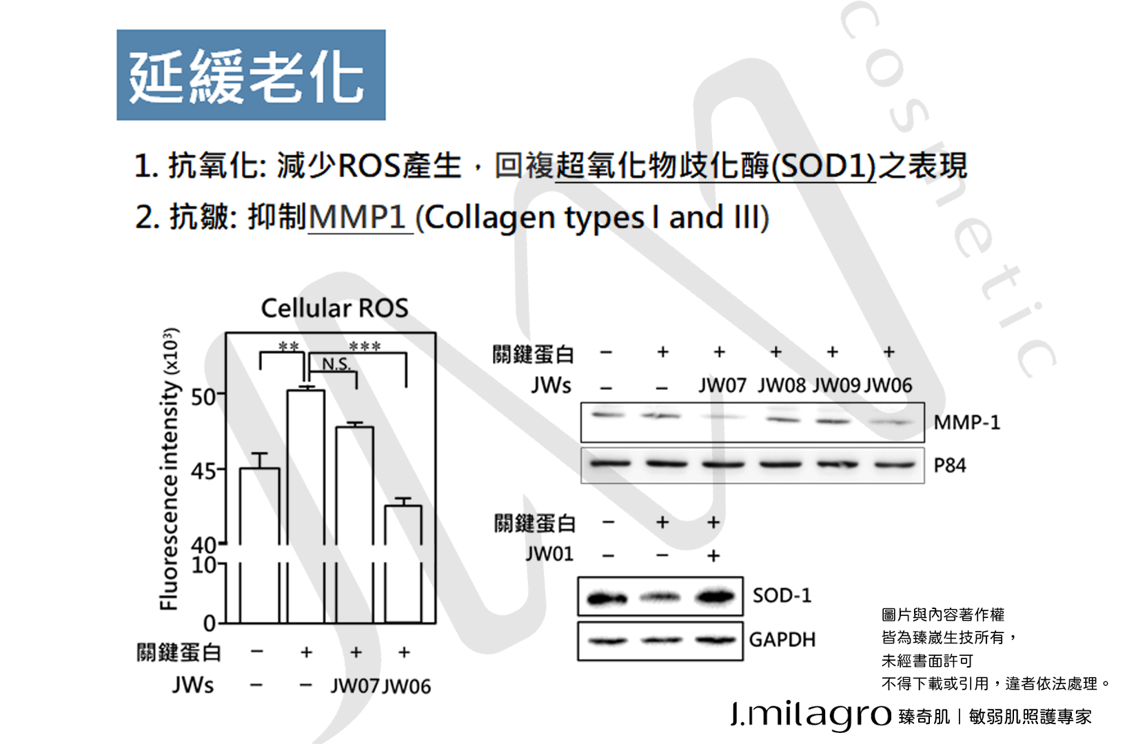 #Jmilagro#臻奇肌#敏弱肌照護專家#臻崴生技#奇肌胜肽#Skin care#奇蹟#發炎#實驗