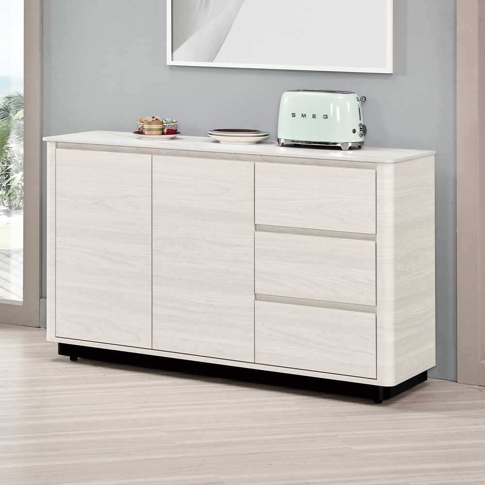 奧菲4.5尺岩板六抽收納餐櫃/碗盤櫃/置物矮櫃/玄關櫃