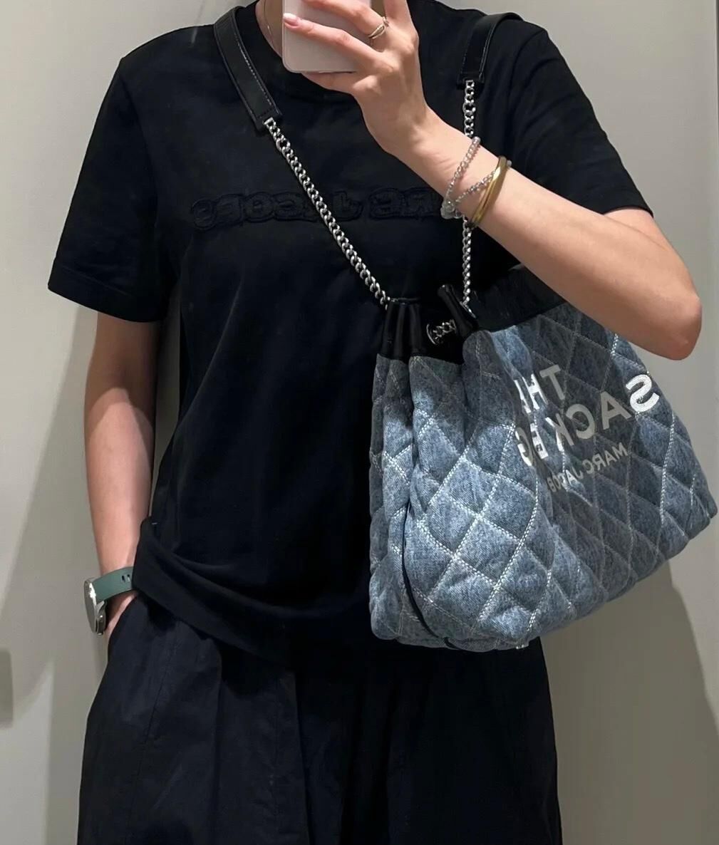 【預訂】G072099 Marc Jacobs The Quilted Denim Chain Sack bag 牛仔布鏈條包