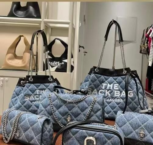 【預訂】G072099 Marc Jacobs The Quilted Denim Chain Sack bag 牛仔布鏈條包