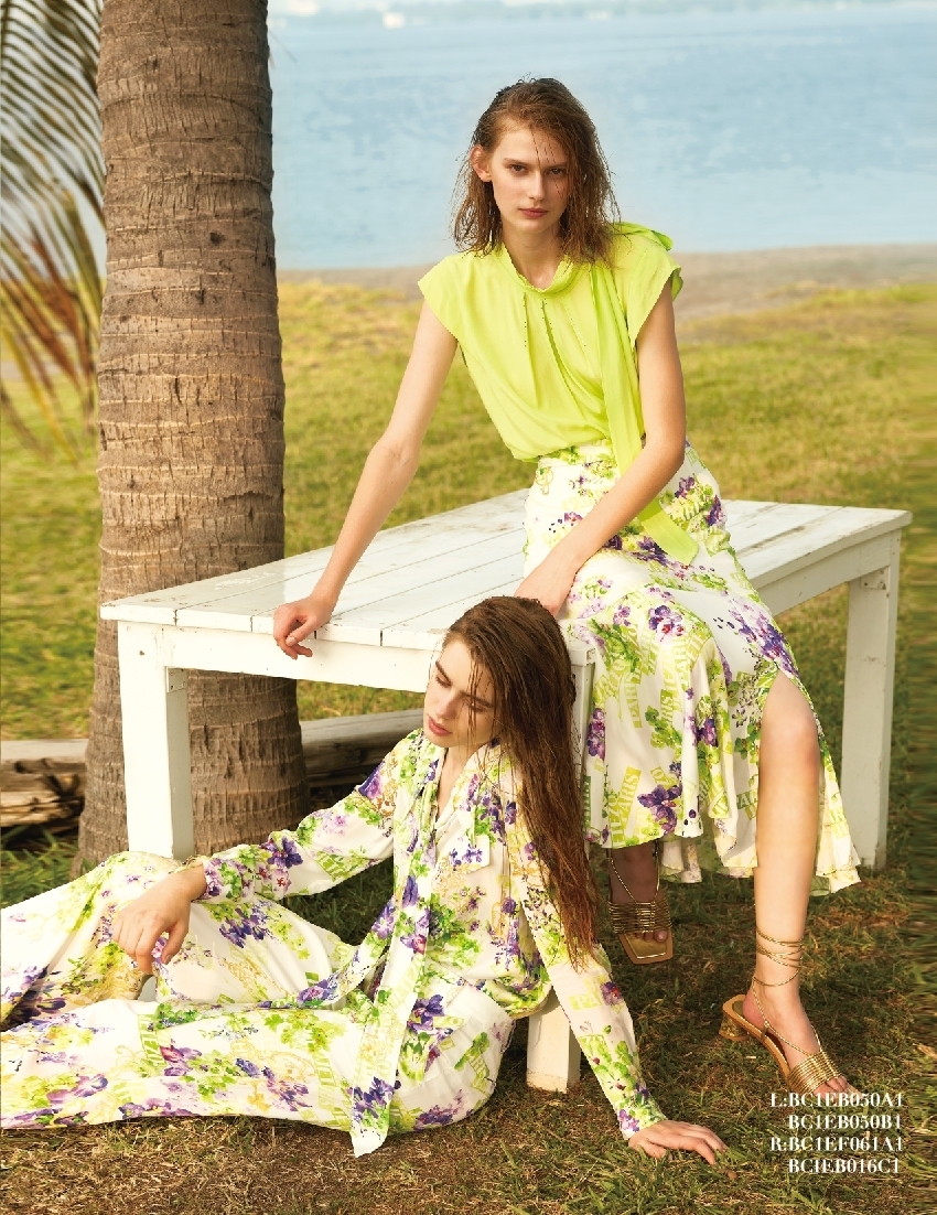 BC1EB016C1 浪漫農夫紫花旅行logo開岔裙