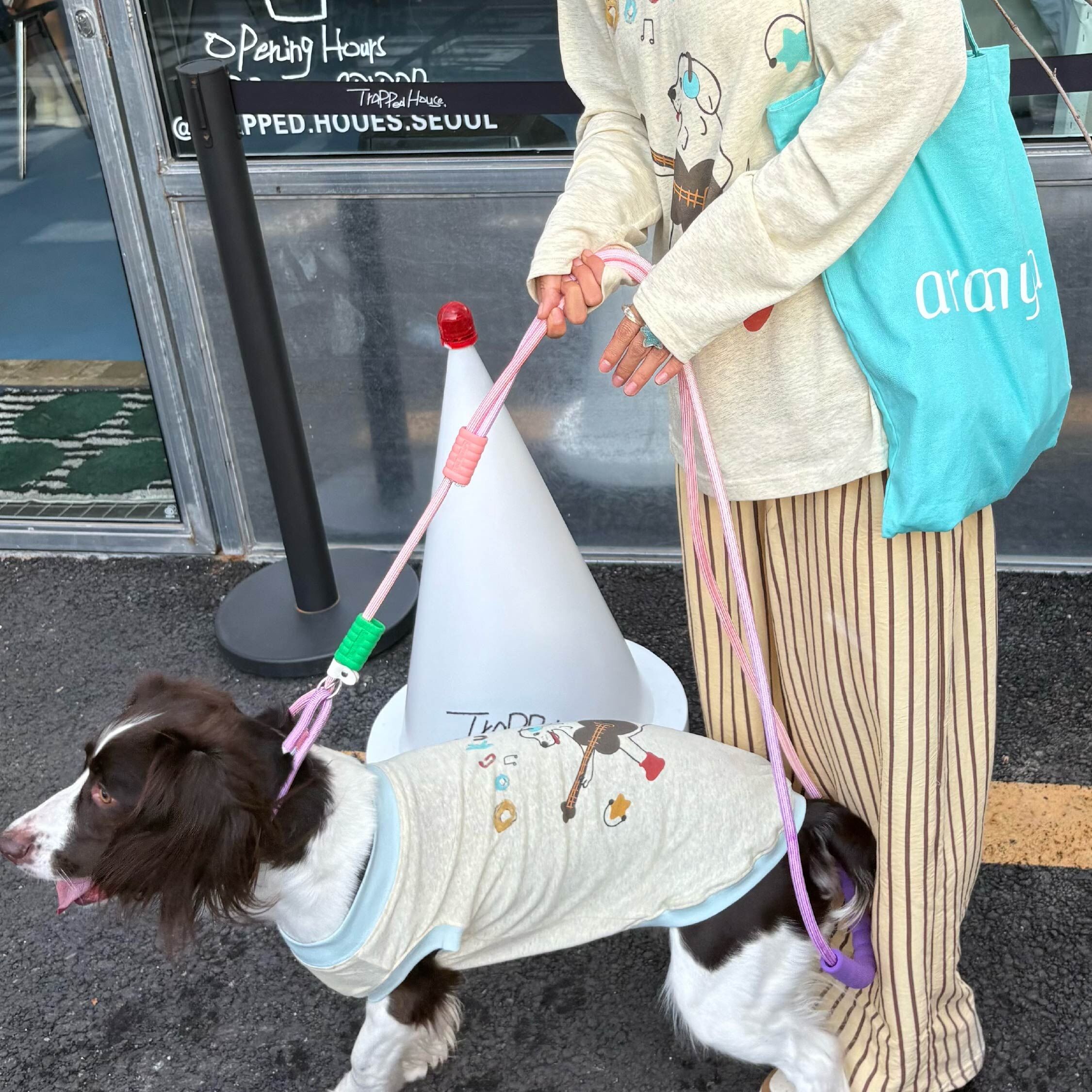 DOGKUMA - 吉他小狗夏天涼感寬褲（家長款）