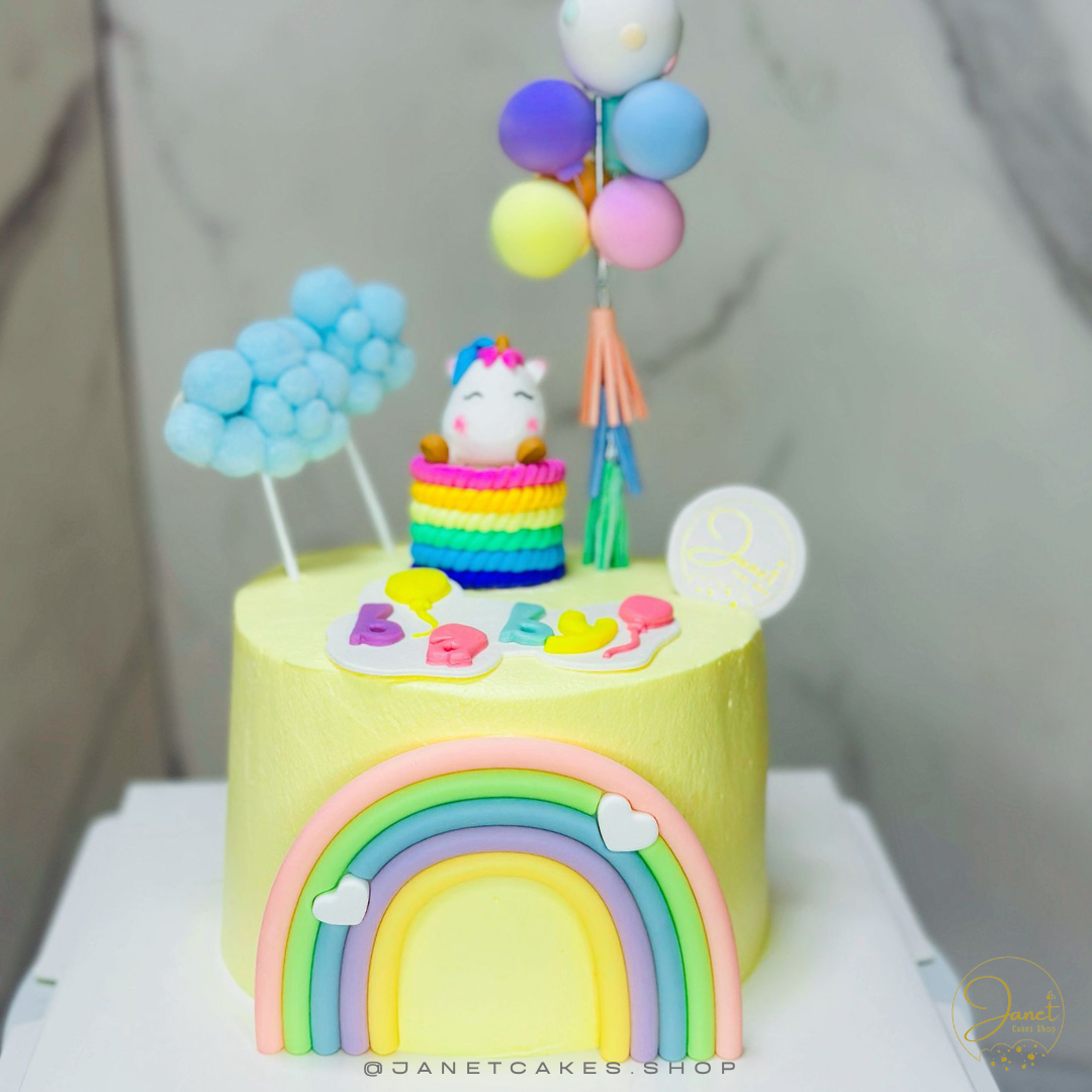 彩虹氣球派對蛋糕(5吋)