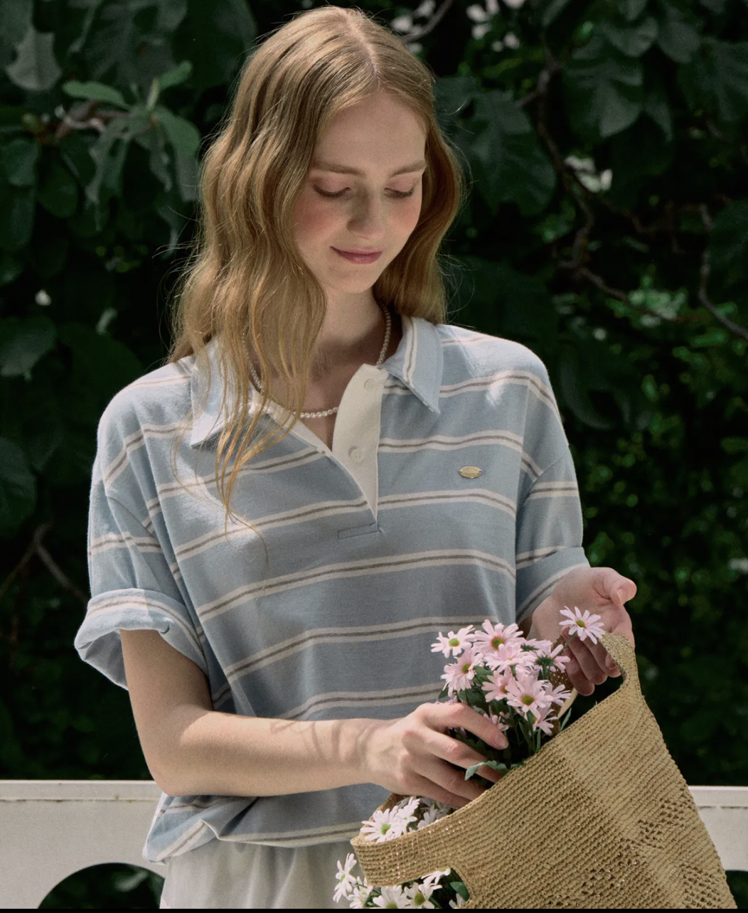 ☆韓国の人気☆【I AM MARI】☆Toar collar striped T-shir.t☆ I AM MARI(アイアムマリ) Tシャツ・カットソー(レディース) 2